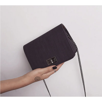 Creek Korean Messenger Bag – Small Square PU Chain Shoulder Tote