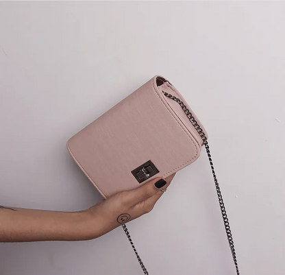 Creek Korean Messenger Bag – Small Square PU Chain Shoulder Tote